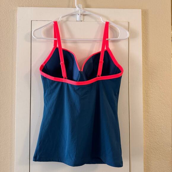 NWT Boden Milos Tankini Swim Top Green Pink Underwired Padded Size 34DD Swimwear - Picture 8 of 9